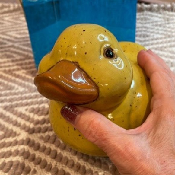 Glazed Pottery Yellow Duck Bookend - Picture 5 of 9